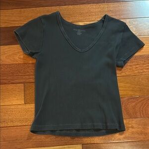 Brandy Melville Black Ribbed V-neck